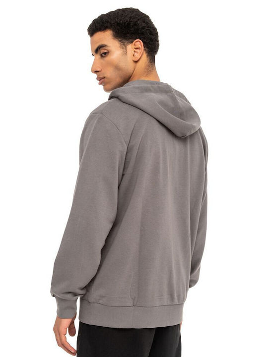 Be:Nation Men's Sweatshirt Jacket with Hood and Pockets Gray