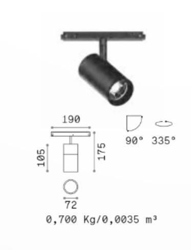 Ideal Lux Ego Track LED Комерсиално Линейно Осветление Светило Таван 19W Топло бяло IP20 7.2см.