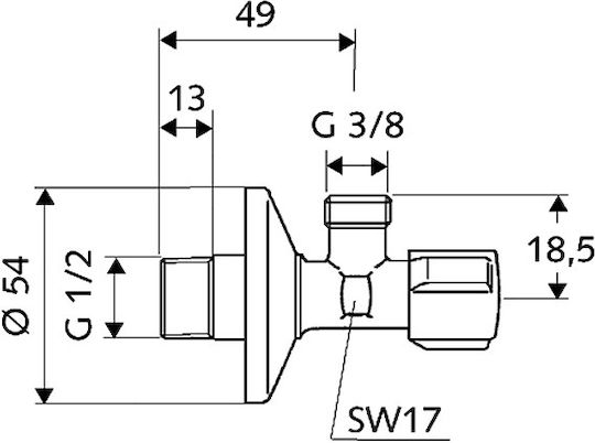 Schell Βάνα / Διακόπτης Γωνιακός