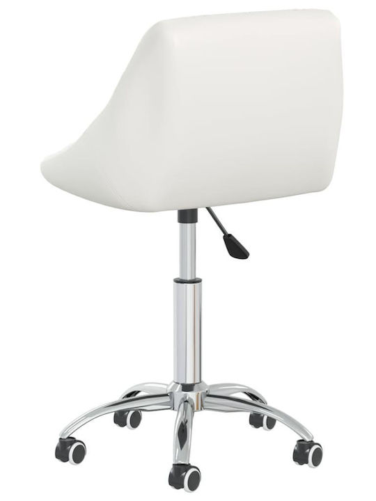 Rotating Chair Visitor with Wheels in White Color 46x44x67.5cm 6pcs