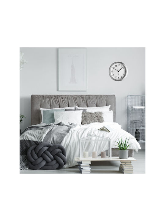 TFA Wall Clock Metallic Silver Ø25cm