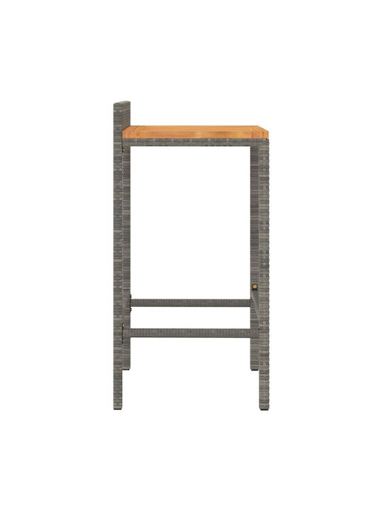 Wooden Bar Stool for Outdoor Use Gray 4 Pieces 40x44x86cm