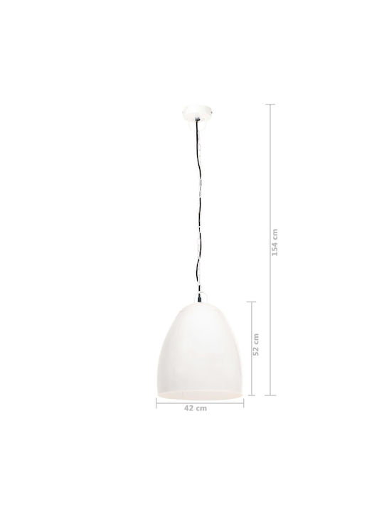 vidaXL Industrial Κρεμαστό Φωτιστικό Λευκό με Ντουί E27 42x52εκ.