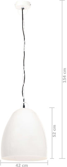vidaXL Industrial Pendant Light White with Socket E27 42x52cm