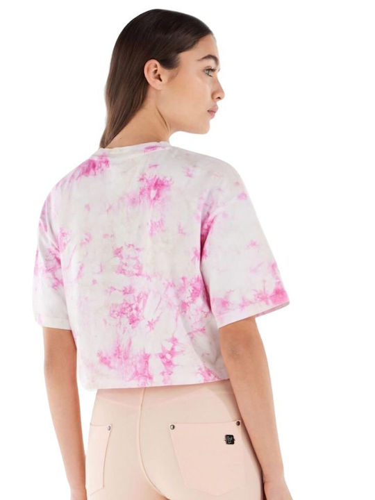 Freddy Women's Summer Crop Top Short Sleeve Multi Pink