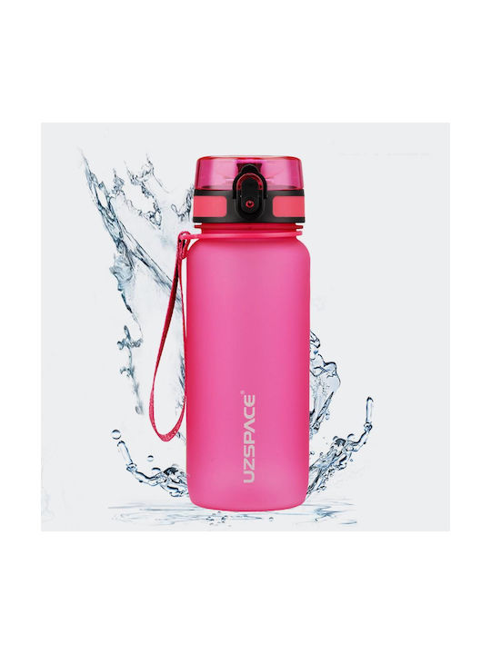 Uzspace Tritan BPA Free Sportiv Sticlă de apă Plastic 650ml Roz