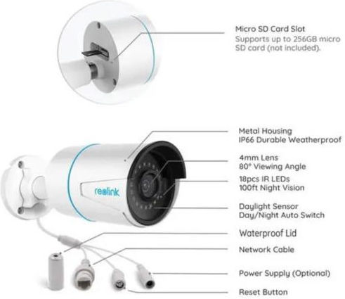 Reolink RLC-510A IP Surveillance Camera Full HD+ 5MP Waterproof with Microphone and Lens 4mm