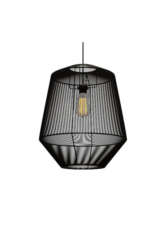 Alphab2b Hängelampe Schwarz Boho mit Fassung E27 40cm.