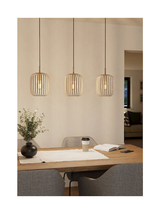 Eglo Romazzina Pendant Light Three-Light Rail for Socket E27 White