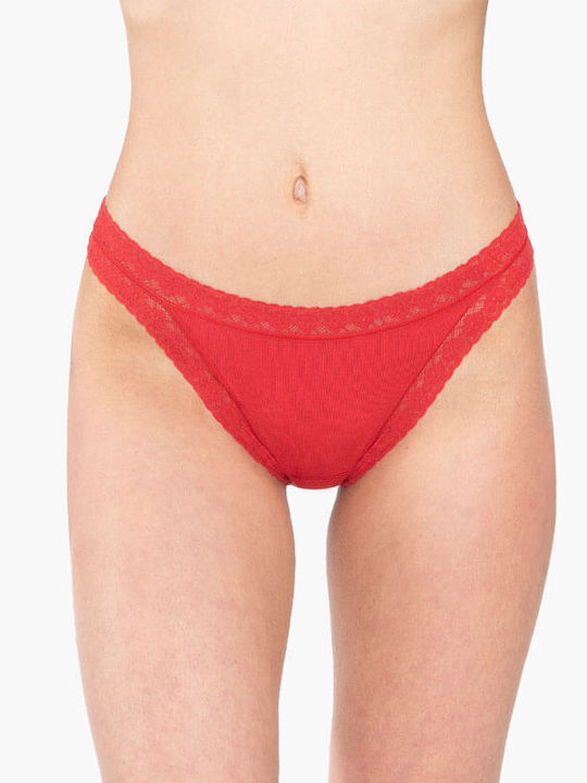 Γυναικεία Slip 2Pack με Δαντέλα Κόκκινα