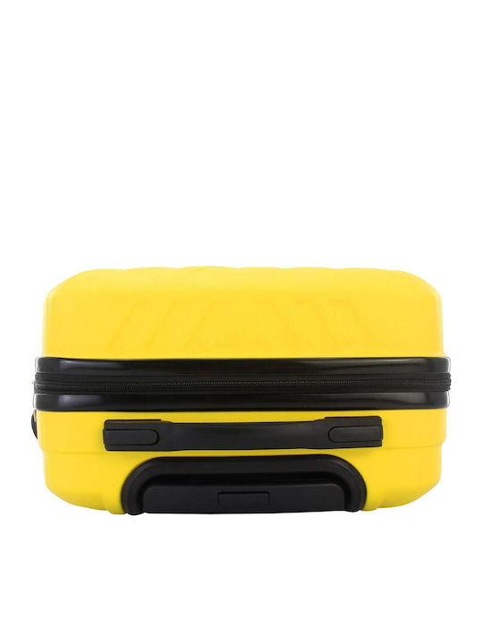Amber AM1002 Medium Hard Yellow Suitcase with 4 Wheels Height 65cm