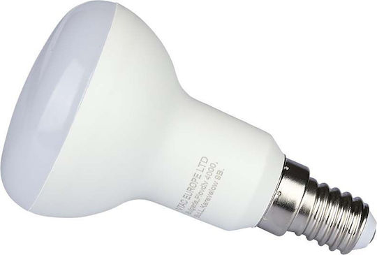 V-TAC LED Bulb 4.8W 85mm for Socket E14 and Shape R50 Natural White 470lm