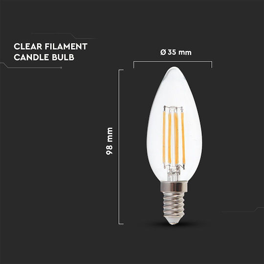 V-TAC LED Bulb 6W 98mm for Socket E14 Cool White 600lm