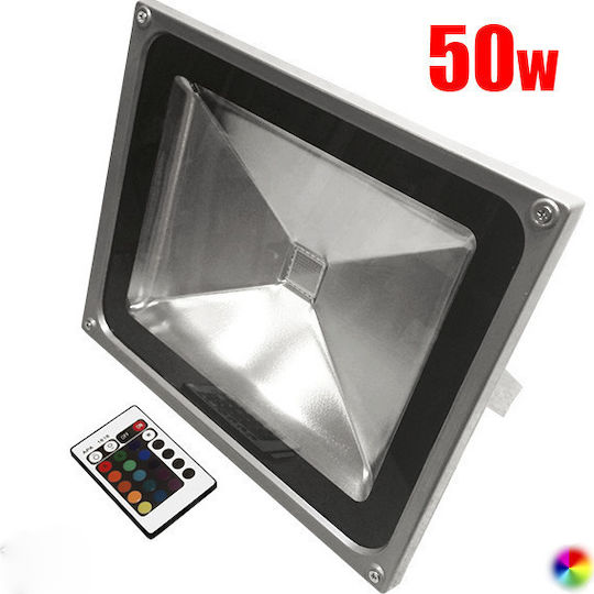 GloboStar Wasserdicht LED Flutlicht 50W RGB mit Fernbedienung IP65
