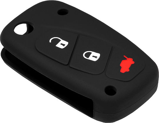 Car Key Cover Case made of with 3 Buttons for Fiat in Black Color