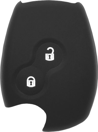 Car Key Cover Case made of with 2 Buttons for Renault in Black Color
