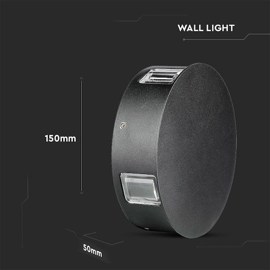 V-TAC Aplica de exterior montată pe perete LED IP65 4W cu Alb Cald Lumină