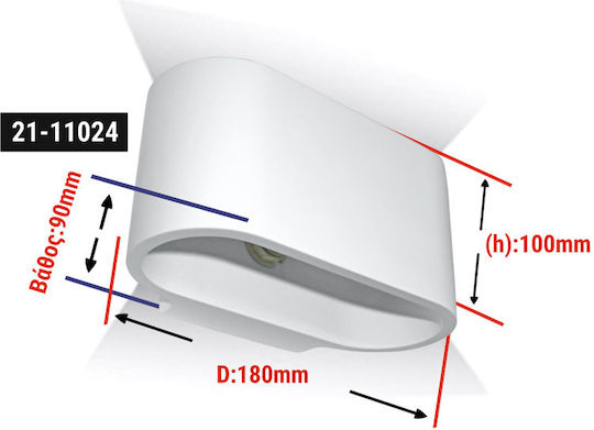 Adeleq Lamp Wall White 10x10x9cm Adeleq Lamp Wall White 10x10x9cm