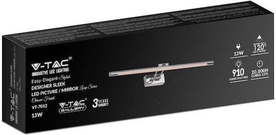 V-TAC Klassisch Leuchte Wand mit Integrierter LED und Warmweißes Licht Silber 64x18.5x5.5cm