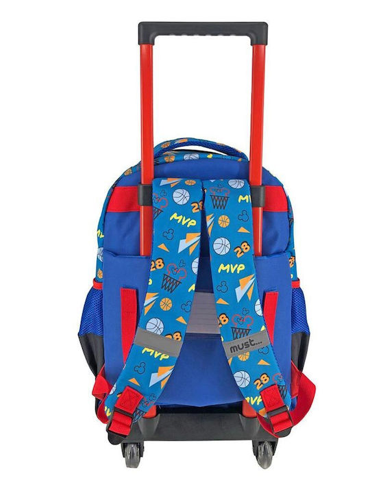 Must Mickey Never Give Up School Bag Trolley Elementary, Elementary in Blue color