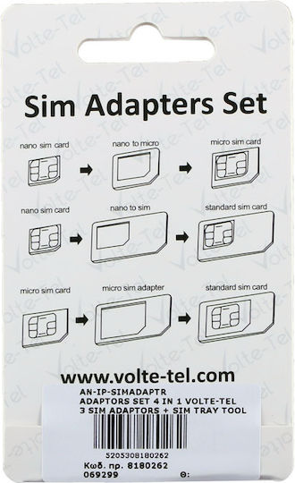 Volte-Tel Set SIM Adapter in Black color