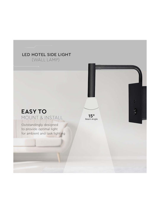 V-TAC VT-2943 Single LED Warm White Spot in Black Color