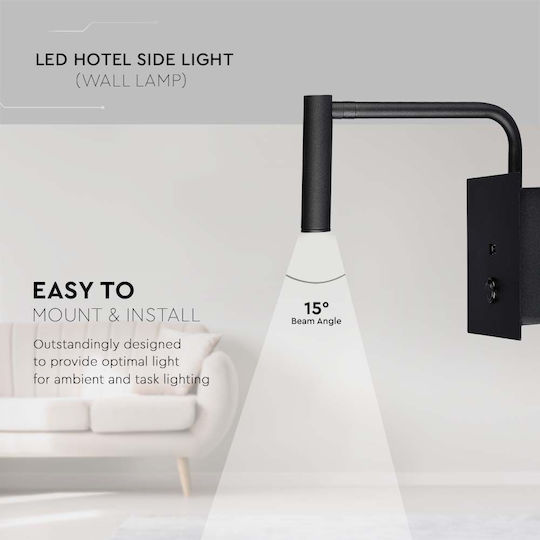 V-TAC VT-2943 Μονό LED Θερμό Λευκό Σποτ σε Μαύρο Χρώμα