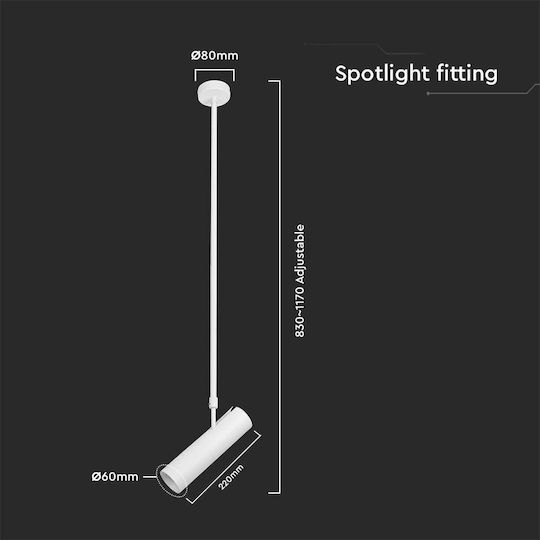 V-TAC Single Spot with Socket GU10 in White Color