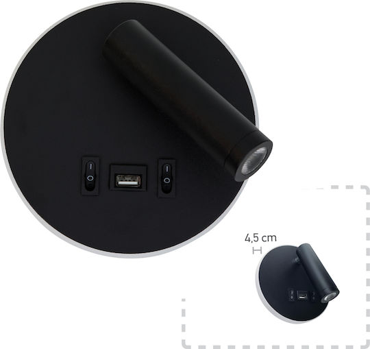 Inlight Monos LED Alb Cald Spot în Culoare Negru