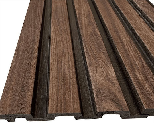 3D Πάνελ Τοίχου Αφρώδες με Κόλλα Walnut/Dark Brown Καφέ 290x12.2εκ.