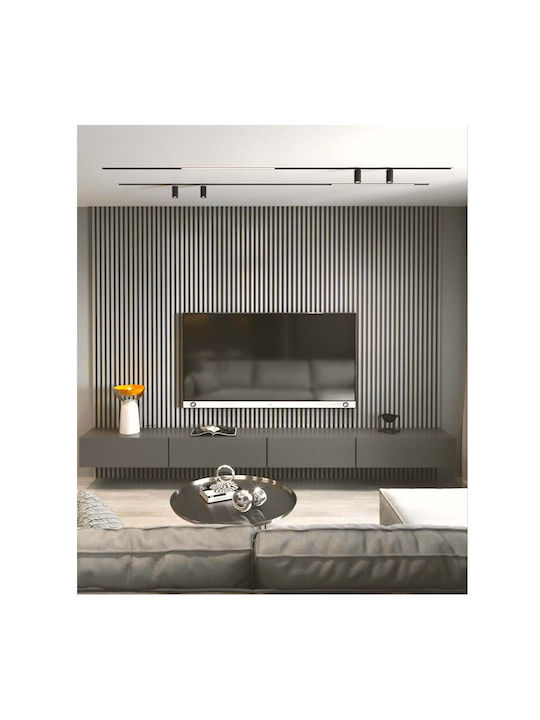 3D Wall Panel PVC Screw-on Dark Gray 290x14.75x2.5cm