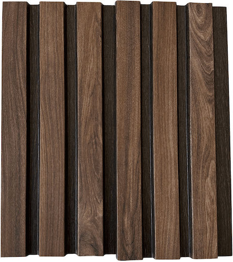 3D Πάνελ Τοίχου Αφρώδες με Κόλλα Walnut/Dark Brown Καφέ 290x12.2εκ.