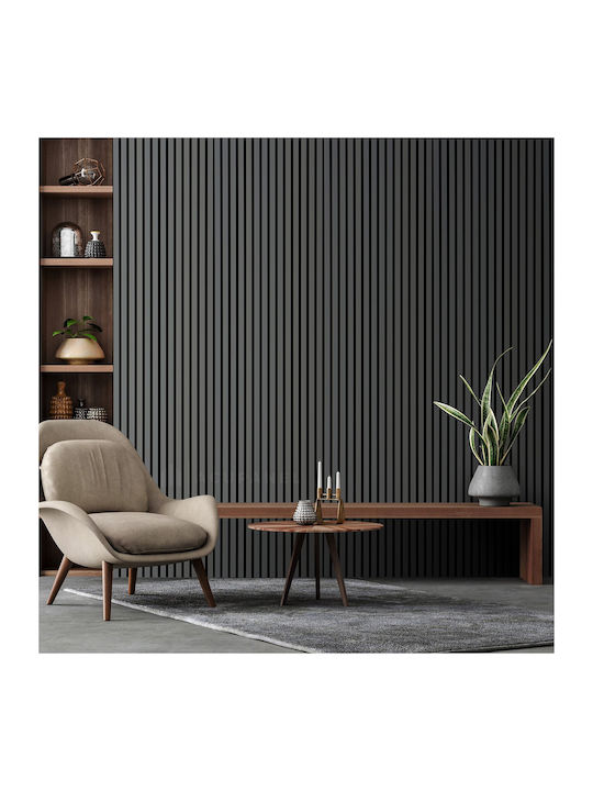 3D Wall Panel PVC Screw-on Dark Gray 290x14.75x2.5cm