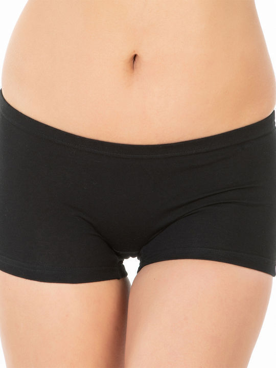 MEI Baumwolle Damen Boxer Schwarz