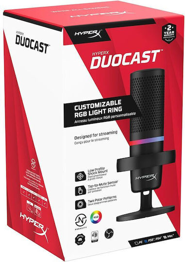 HyperX DuoCast RGB Multi-Polar Πυκνωτικό Μικρόφωνο Επιτραπέζιο