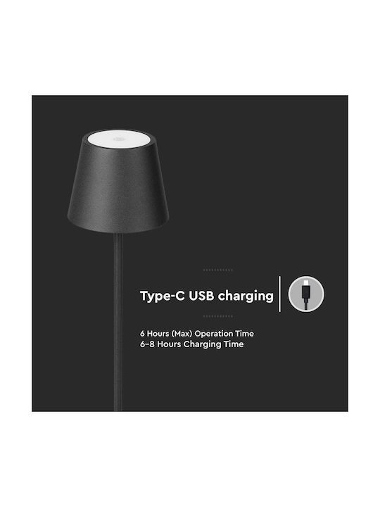 V-TAC LED Floor Lamp Y130xM14cm with Warm White Light 300lm Black