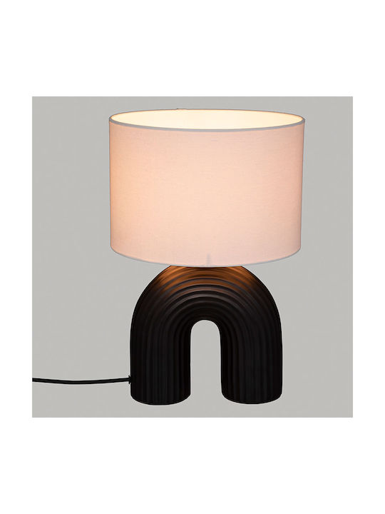 Atmosphera Ceramic Table Lamp for Socket E27 with Black Shade and Base