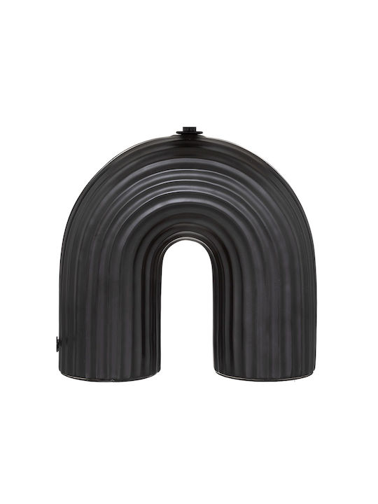 Atmosphera Eidel Ceramic Table Lamp for E27 Fitting with Black Shade and Base