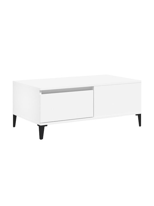 Rectangular Coffee Table Metal White L90xW50xH36.5cm.