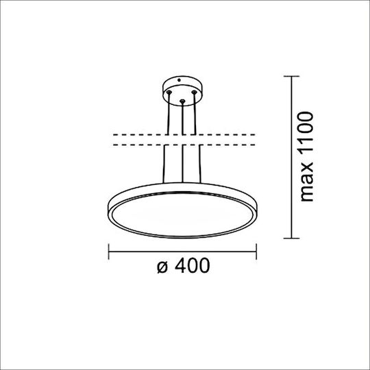 Spot Light Στρογγυλό Κρεμαστό LED Panel 40W με Φυσικό Λευκό Φως 4000K 40εκ.