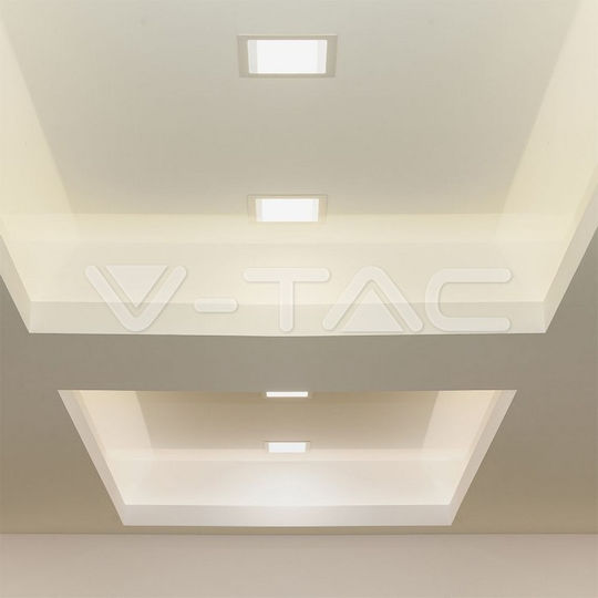 V-TAC Panou LED Pătrat Încastrat 6W cu Lumină Albă Rece 6400K 120x120cm