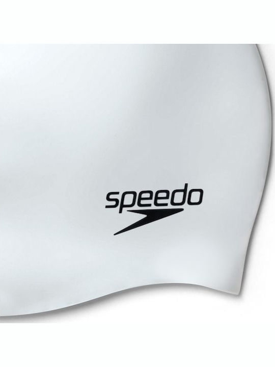 Speedo U Plain Moulded Σκουφάκι Κολύμβησης Ενηλίκων από Σιλικόνη Λευκό