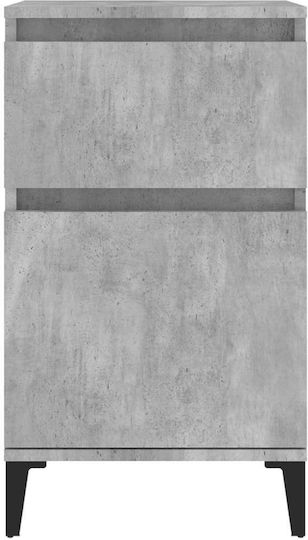 Комоди Дървени с Метални Крака Сив бетон 2бр 40x35x70см