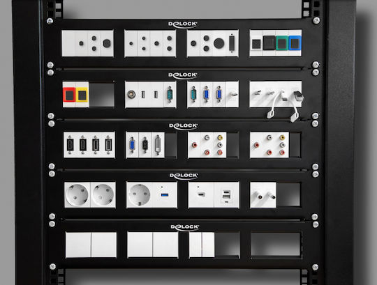 DeLock Easy 45 Patch Panel for Rack 2U 10" Black