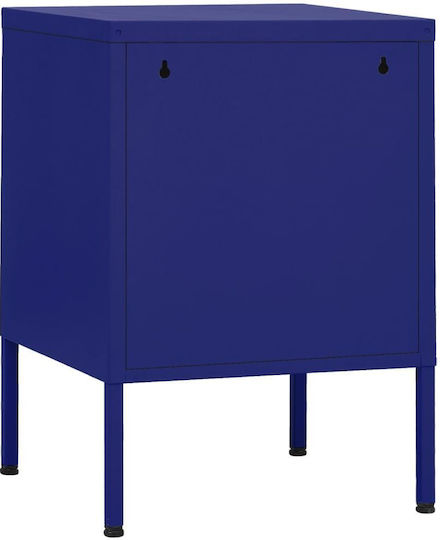 Noptiere Metalice Albastru 2buc 35x35x51cm