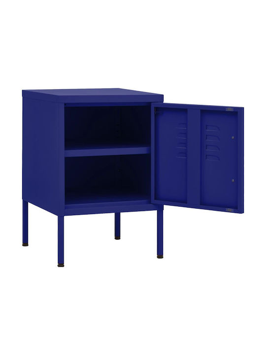 Noptiere Metalice Albastru 2buc 35x35x51cm