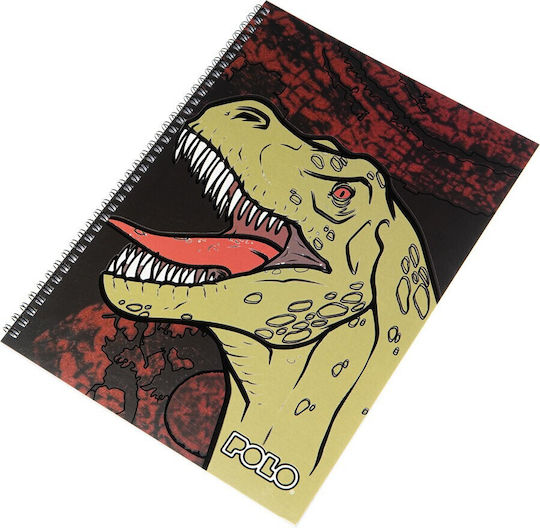 Polo Spiral Notebook Ruled A4 120 Sheets 4 Subjects Football Space Multicolour 1pcs