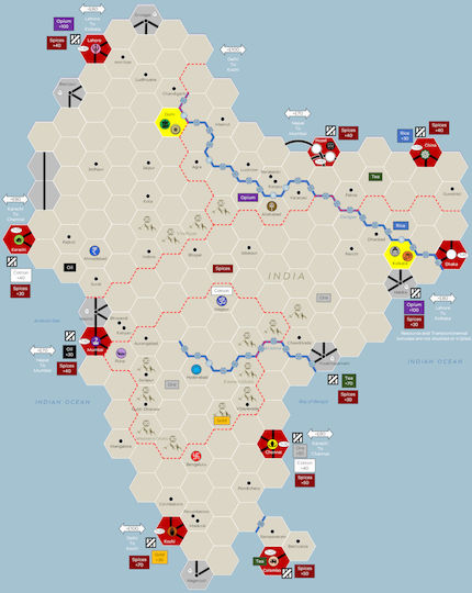 Board Game 18 India for 2-5 Players 14+ Years Old (EN) GMT Games