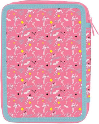 Must Super Girl Pencil Case Full with 2 Compartments Pink