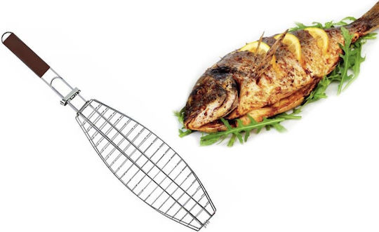 Viosarp Doppelt Grillrost Chrom für Fisch 14cmx68cmcm
